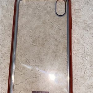iPhone XS clear case, red rems